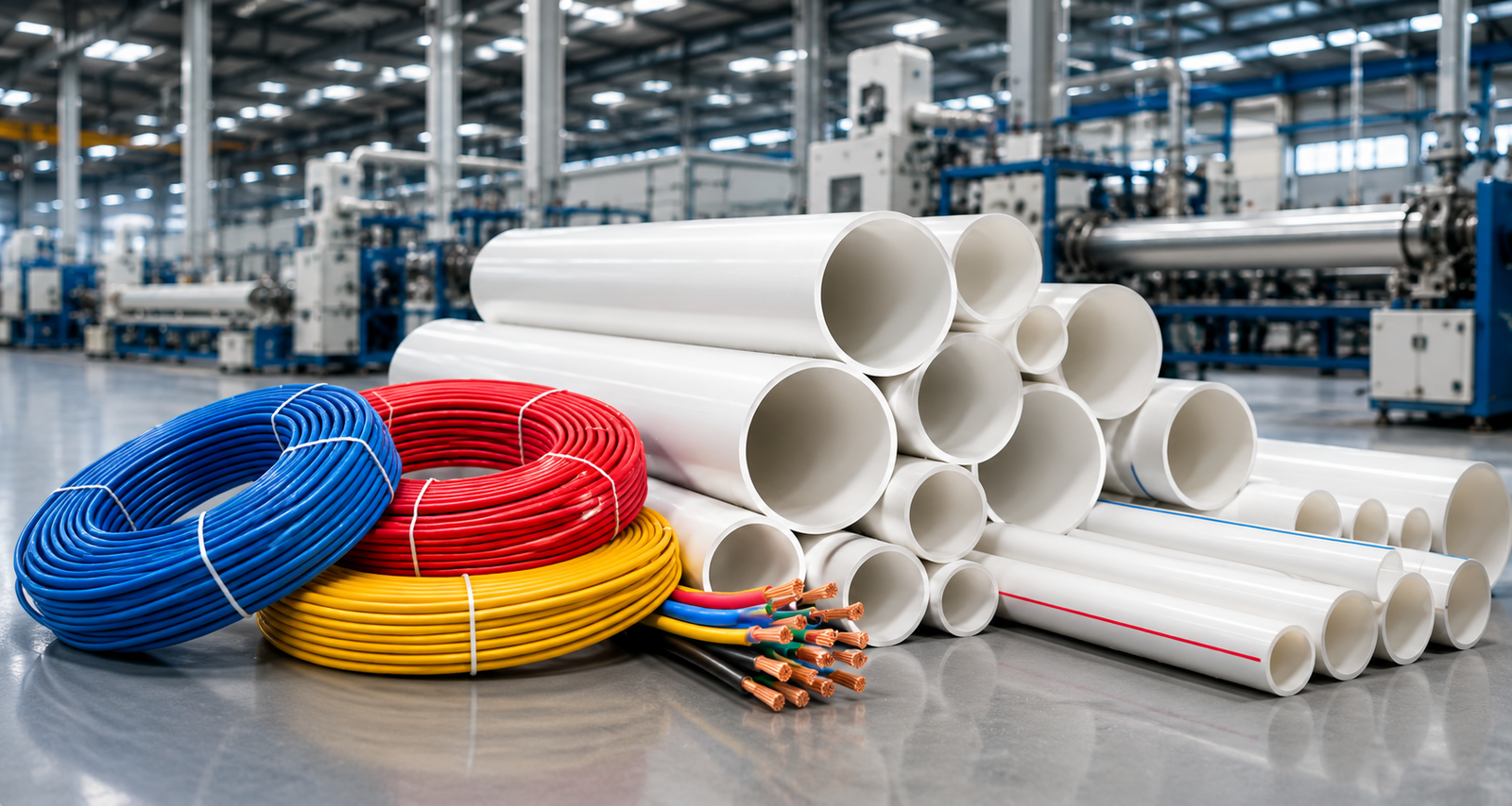 PVC pipes and wires